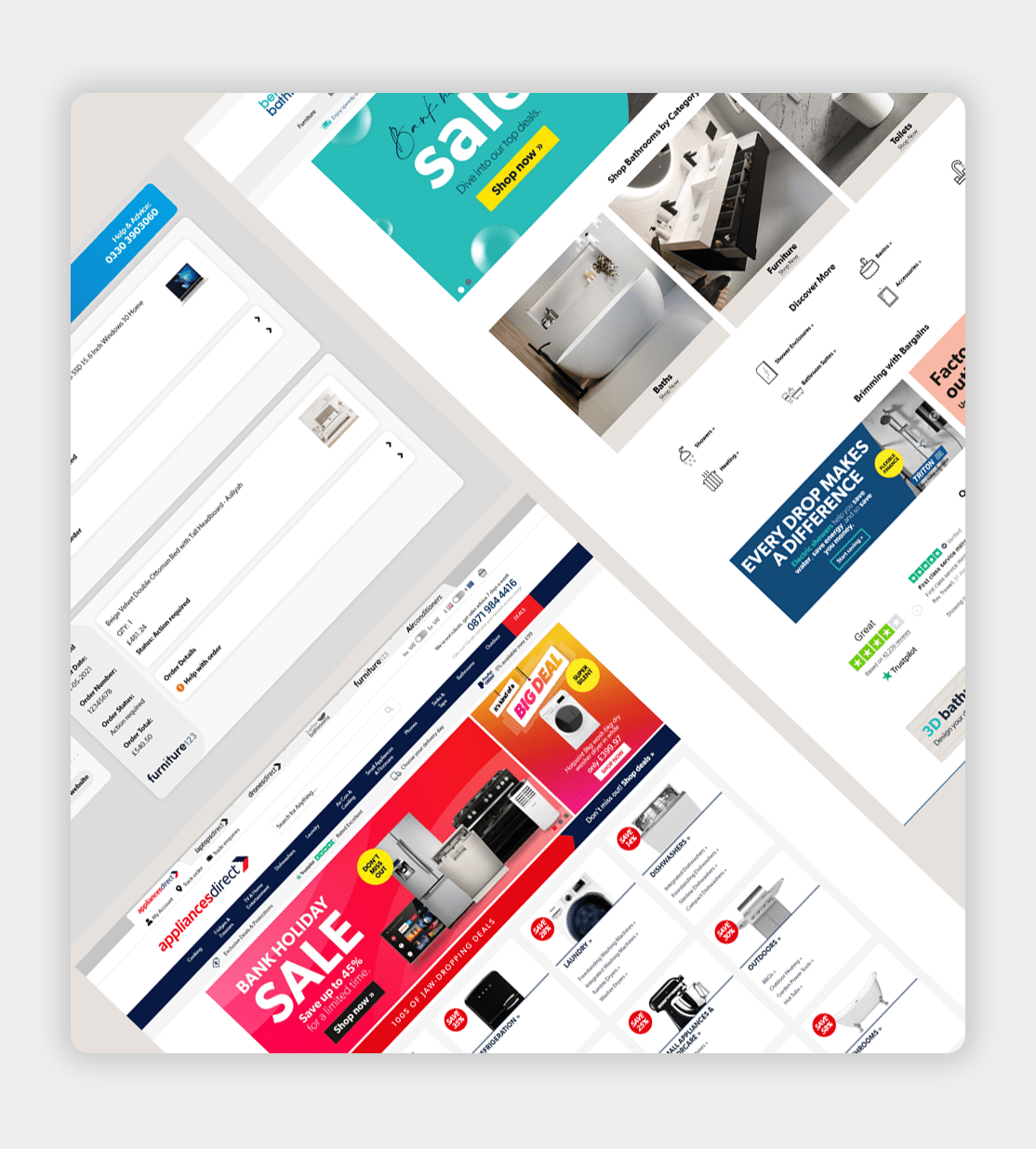 Various landing pages