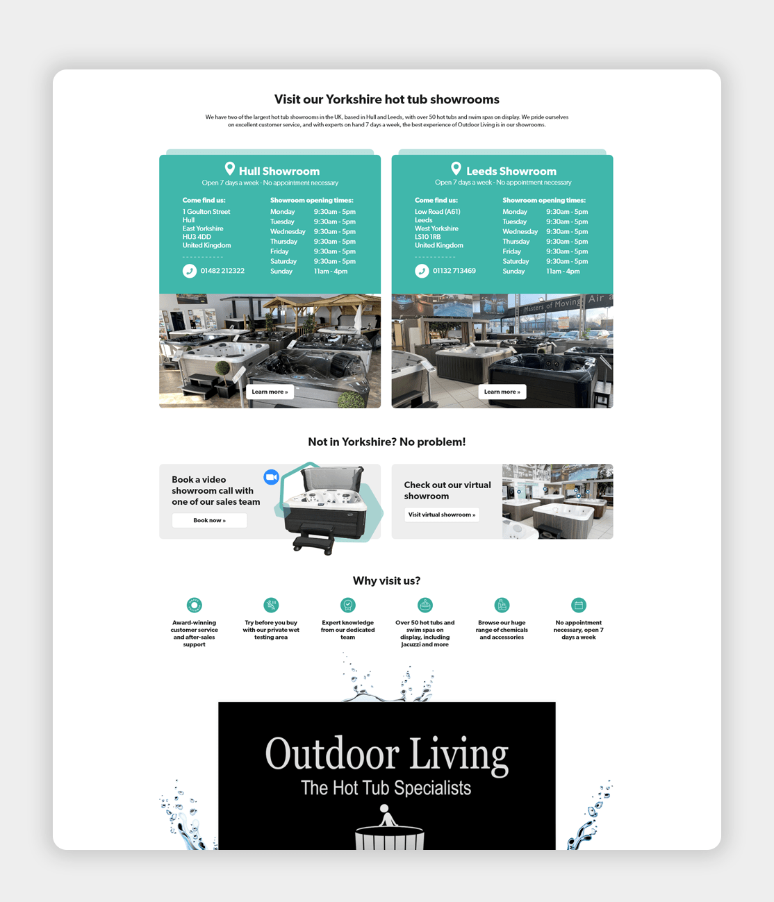 Outdoor Living Showroom page